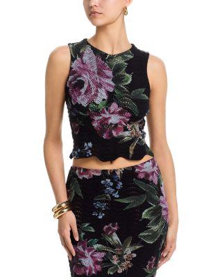 Floral Sweater Knit Tank Top - Exclusive by AQUA