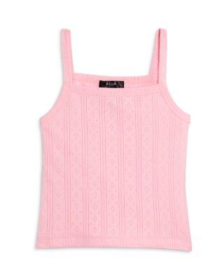 Girls' Cutaway Pointelle Tank Top by AQUA