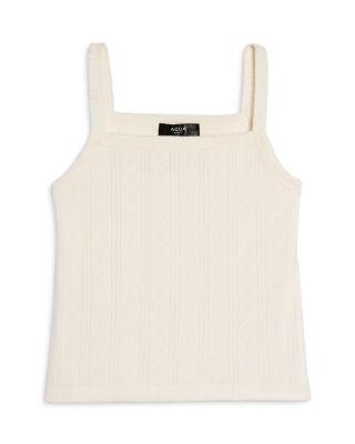 Girls' Cutaway Pointelle Tank Top by AQUA
