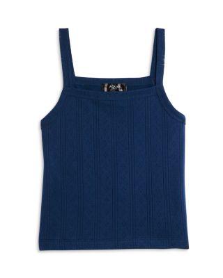 Girls' Cutaway Pointelle Tank Top by AQUA