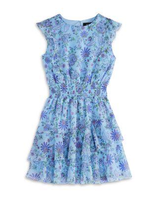 Girls' Floral Fit & Flare Ruffled Mini Dress by AQUA