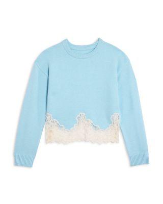 Girls' Lace Hem Sweater by AQUA