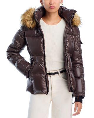 Gloss Puffer Jacket with Faux Fur Trimmed Hood - Exclusive by AQUA Gloss Puffer Jacket with Faux Fur Trimmed Hood - Exclusive by AQUA