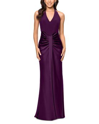 Halter Mixed Media Gown - Exclusive by AQUA Halter Mixed Media Gown - Exclusive by AQUA