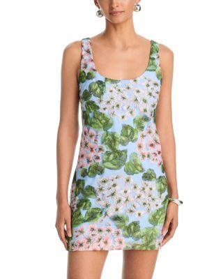 Hydrangea Embroidered Mini Dress - Exclusive by AQUA