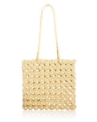 Imitation Pearl & Crochet Straw Tote - Exclusive by AQUA