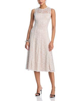 Lace Faux Pearl Trim Midi Dress - Exclusive by AQUA
