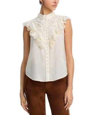 Lace Flutter Sleeve Top - Exclusive by AQUA