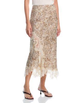 Lace Inset Midi Skirt - Exclusive by AQUA