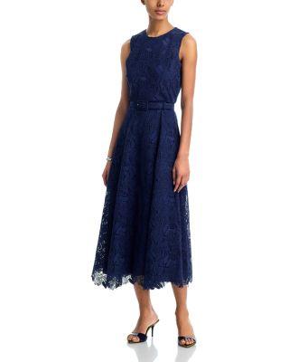 Leaf Lace Sleeveless Midi Dress - Exclusive by AQUA