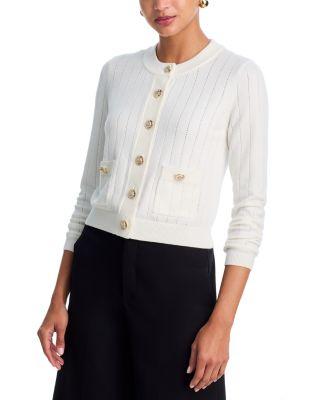 Long Sleeve Gold-Button Cardigan - Exclusive by AQUA