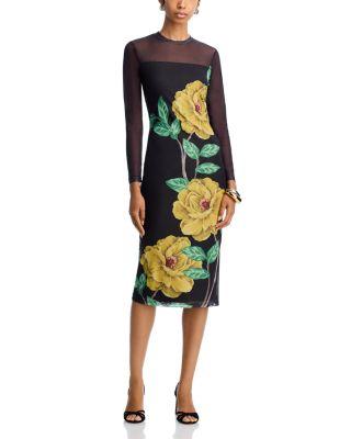 Mesh Floral Midi Dress - Exclusive by AQUA