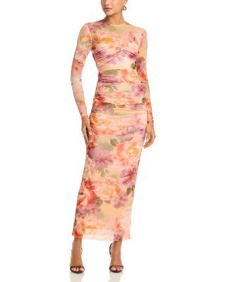 Mesh Long Sleeve Midi Dress - Exclusive by AQUA