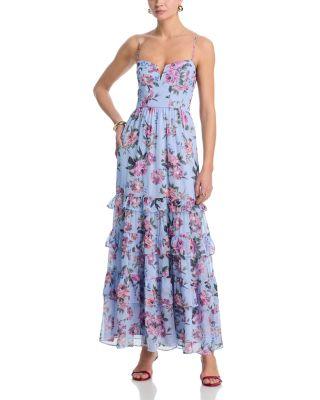 Mixed Floral Tier Maxi Dress - Exclusive by AQUA