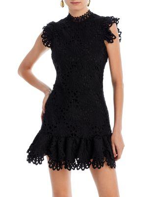 Mock Neck Lace Shift Dress - Exclusive by AQUA Mock Neck Lace Shift Dress - Exclusive by AQUA