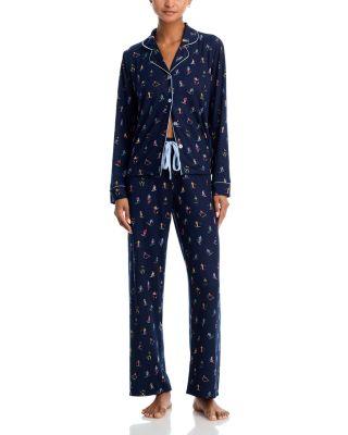 Notched Collar Jersey Pajama Set - Exclusive by AQUA