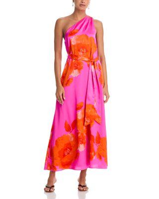 One Shoulder Satin Maxi Dress - Exclusive by AQUA
