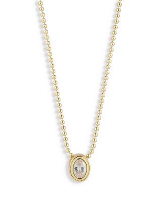 Oval Cubic Zirconia Pendant Necklace by AQUA