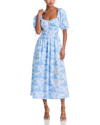 Palm Toile Midi Dress - Exclusive by AQUA