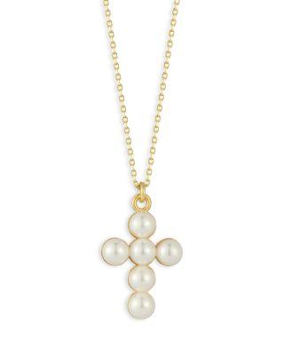 Pearl Cross Necklace by AQUA