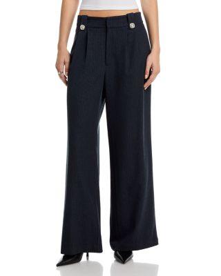 Pinstripe Rhinestone Button Pants - Exclusive by AQUA