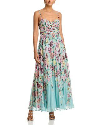 Pleated Floral Guest of Dress - Exclusive by AQUA