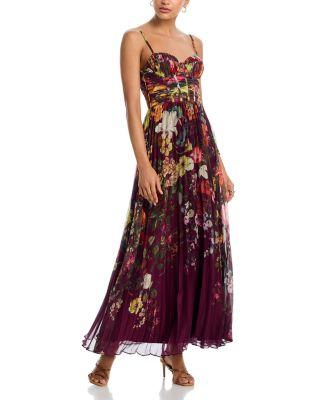 Pleated Floral Guest of Dress - Exclusive by AQUA