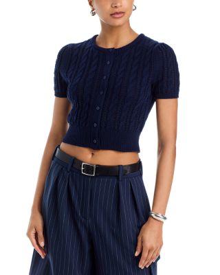 Pointelle Short Sleeve Cardigan - Exclusive by AQUA