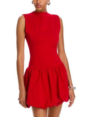Ponte Mock Neck Bubble Mini Dress - Exclusive by AQUA