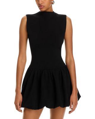 Ponte Mock Neck Bubble Mini Dress - Exclusive by AQUA