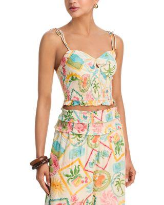 Postcard Tile Smocked Tank Top - Exclusive by AQUA