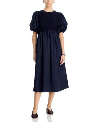 Puffed Sleeve Midi Dress by AQUA
