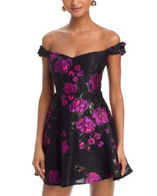 Rose Brocade Mini Dress - Exclusive by AQUA
