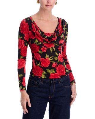 Rose Jersey Scoop Neck Top - Exclusive by AQUA