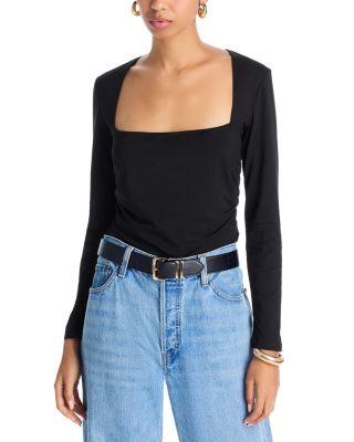 Ruched Waist Square Neck Top - Exclusive by AQUA