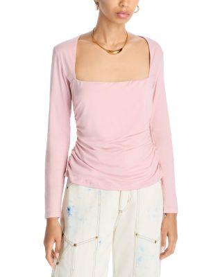 Ruched Waist Square Neck Top - Exclusive by AQUA