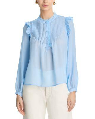 Ruffle Lace Trim Blouse - Exclusive by AQUA