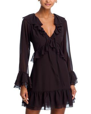 Ruffle Long Sleeve Mini Dress - Exclusive by AQUA