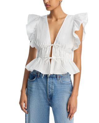Ruffle Poplin Top - Exclusive by AQUA