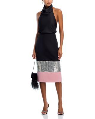 Satin Halter Top & Sequin Pencil Skirt - Exclusive by AQUA