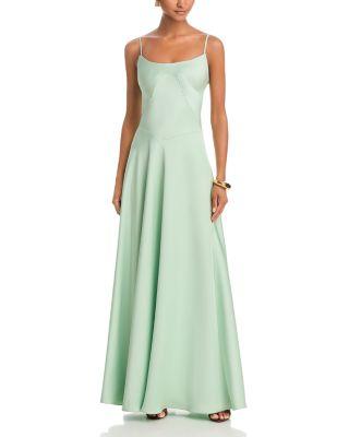 Satin Lace Up Back Gown - Exclusive by AQUA
