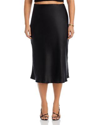 Satin Midi Slip Skirt - Exclusive by AQUA