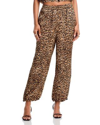 Satin Palm Leaf Jogger Pants by AQUA