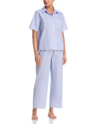 Scallop Short Sleeve Crop Pajama Set - Exclusive by AQUA