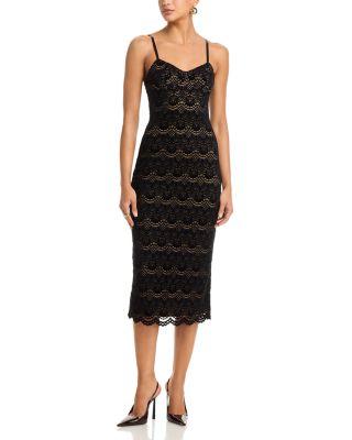 Scallop Stretch Lace Midi Dress - Exclusive by AQUA