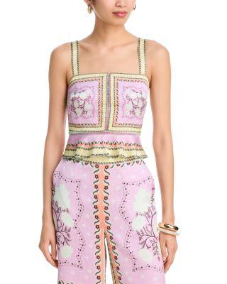 Scarf Print Peplum Top - Exclusive by AQUA
