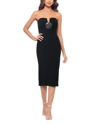 Scuba Crepe Flower Midi Dress - Exclusive by AQUA