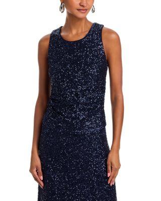 Sequin Ruched Tank - Exclusive by AQUA