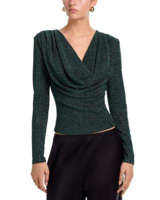 Shimmer Knit Cowl Neck Top - Exclusive by AQUA