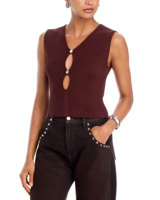 Shine Knit Button Tank - Exclusive by AQUA